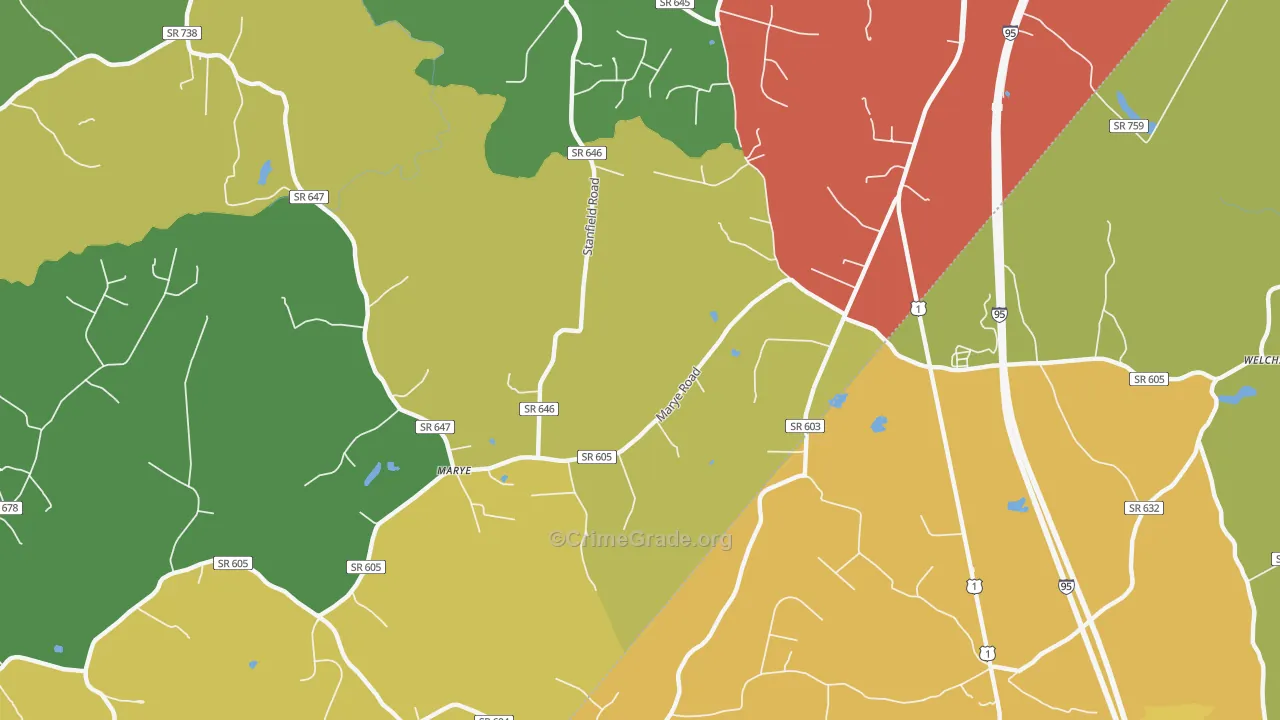Nancy Wrights Corner, VA Map of Vandalism Rates