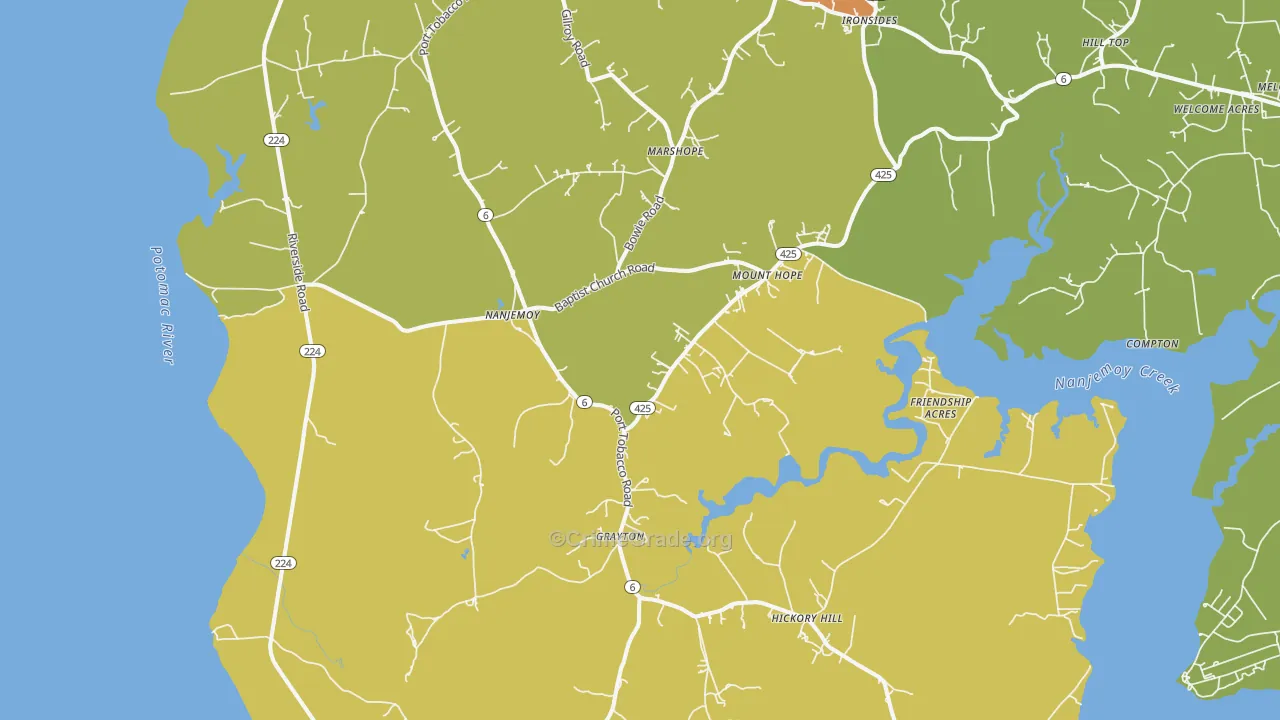 Nanjemoy, MD Map of Vandalism Rates