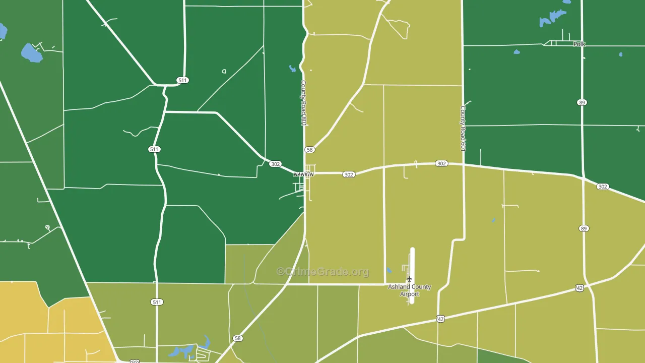 Nankin, OH Map of Vandalism Rates