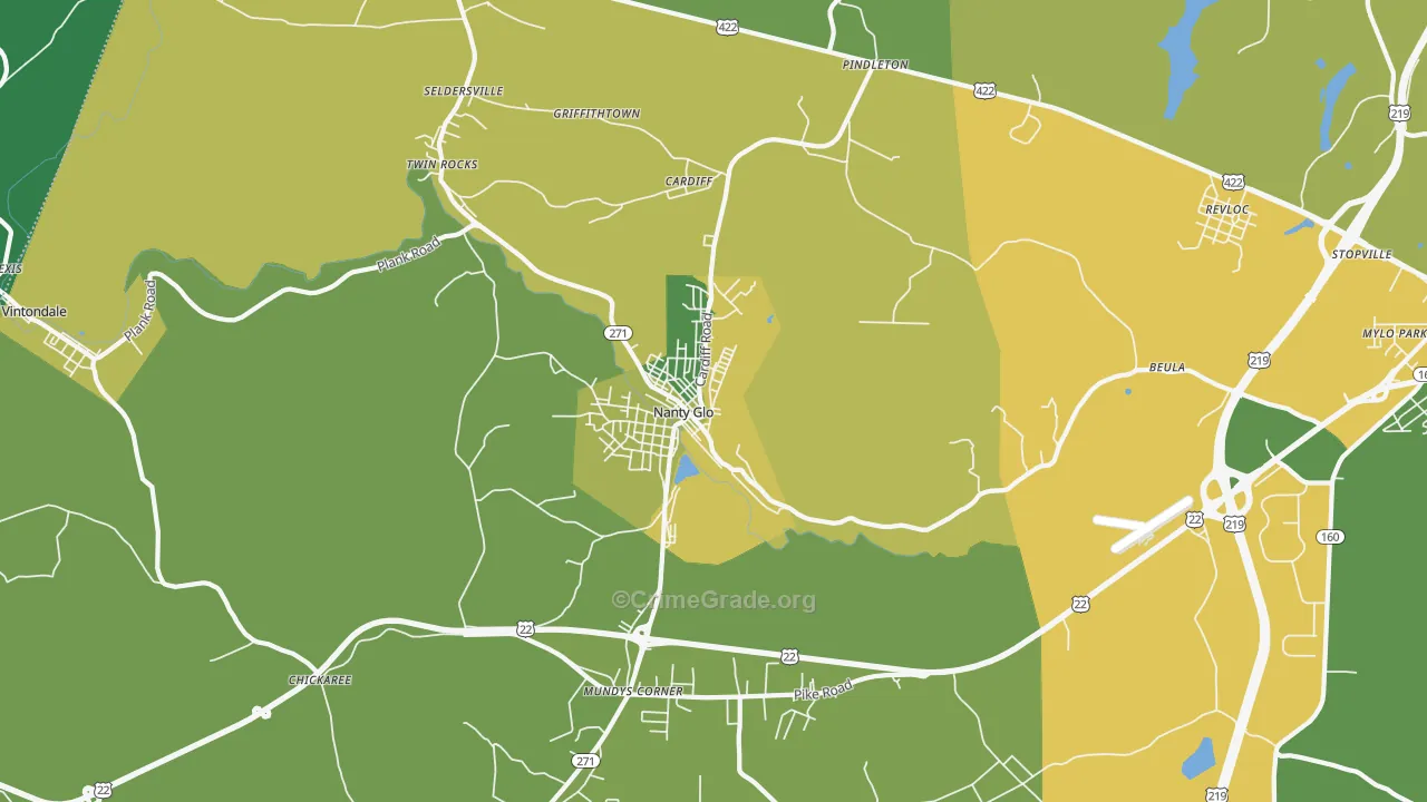 Nanty-Glo, PA Map of Vandalism Rates