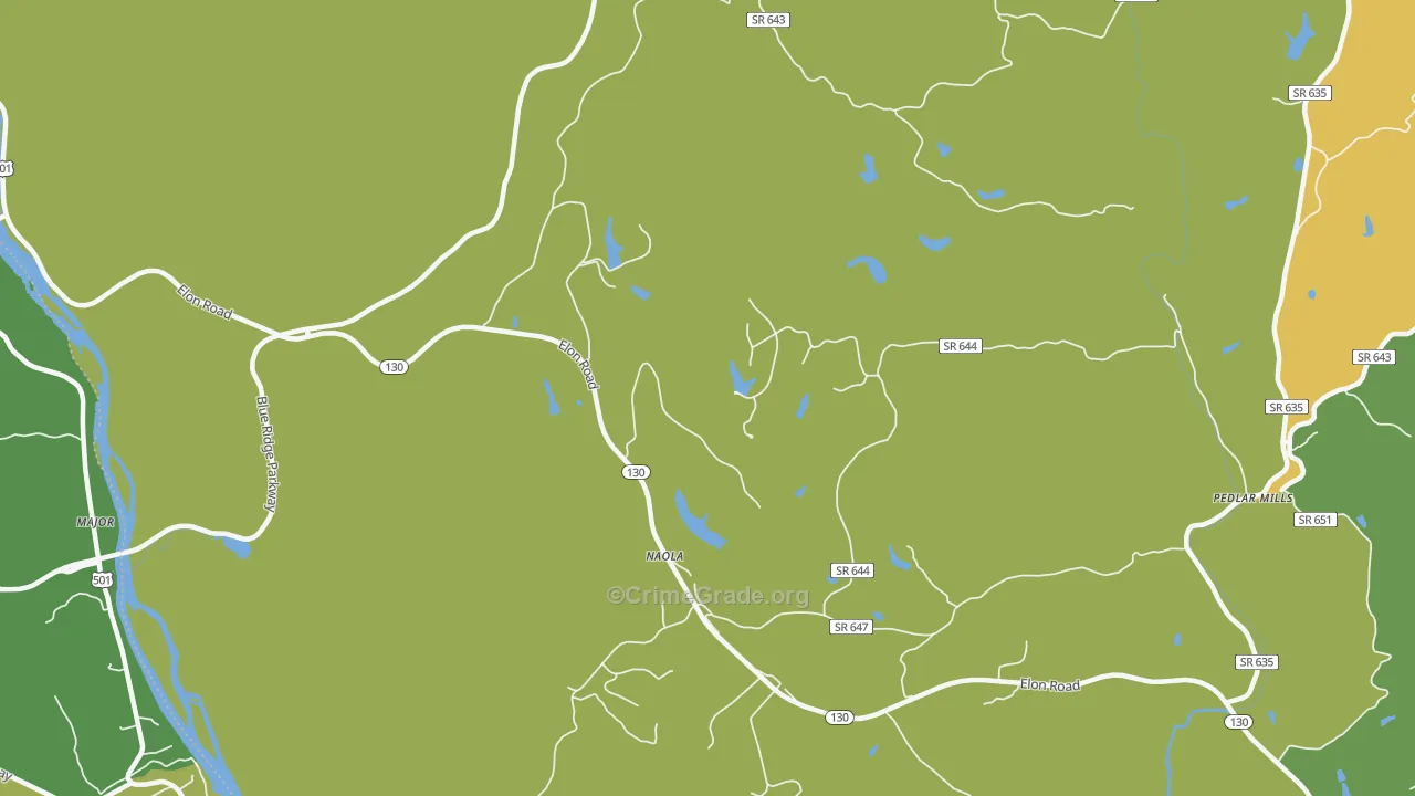 Naola, VA Map of Vandalism Rates