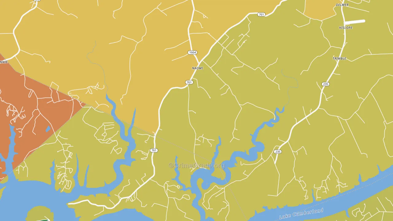 Naomi, KY Map of Vandalism Rates