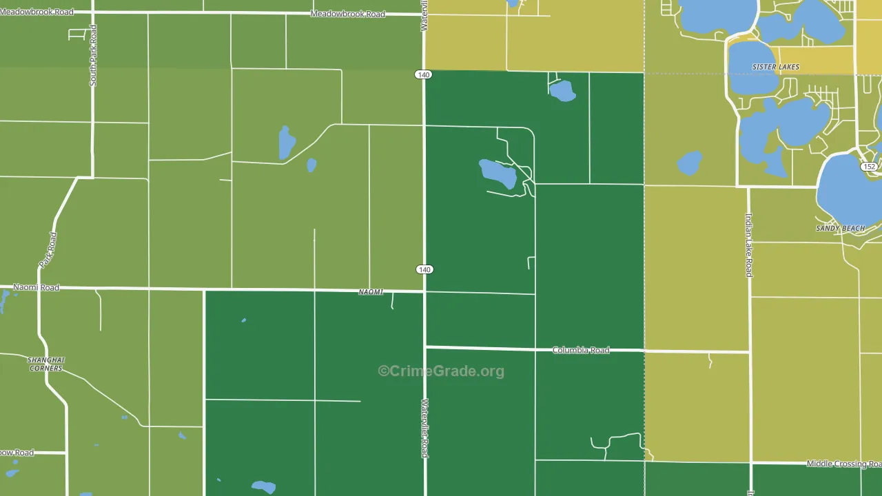 Naomi, MI Map of Vandalism Rates