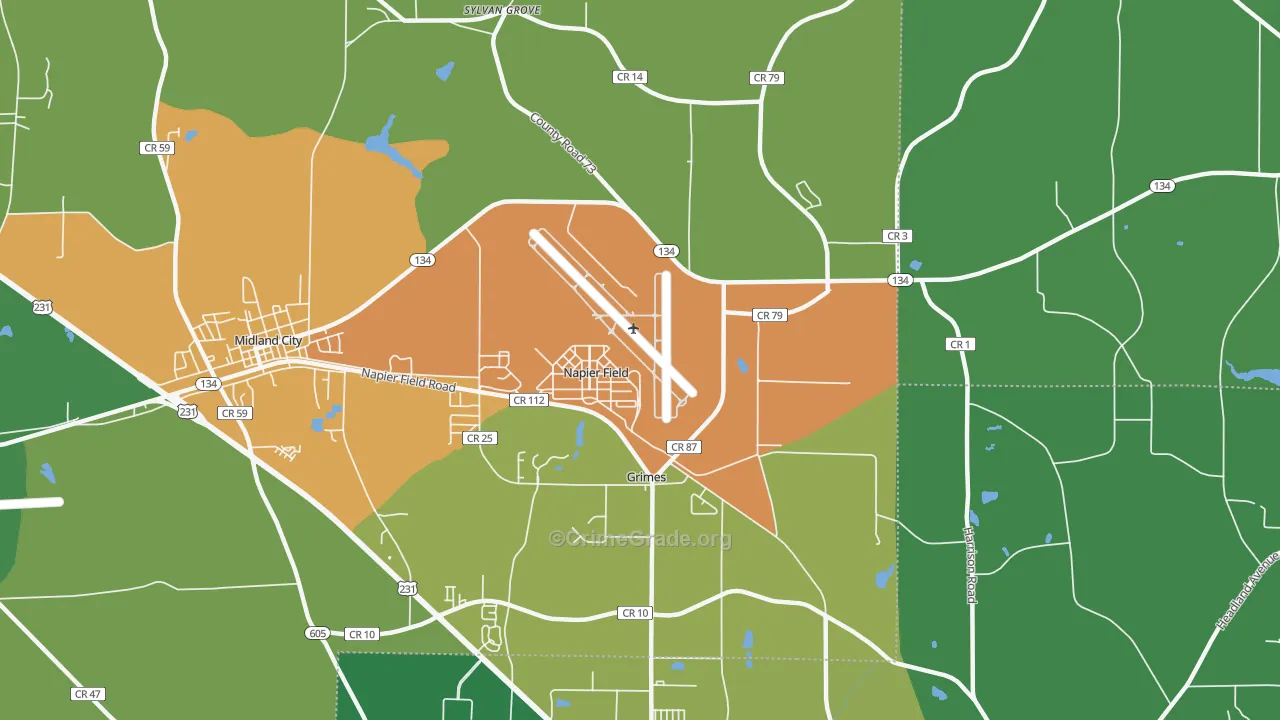 Napier Field, AL Map of Vandalism Rates