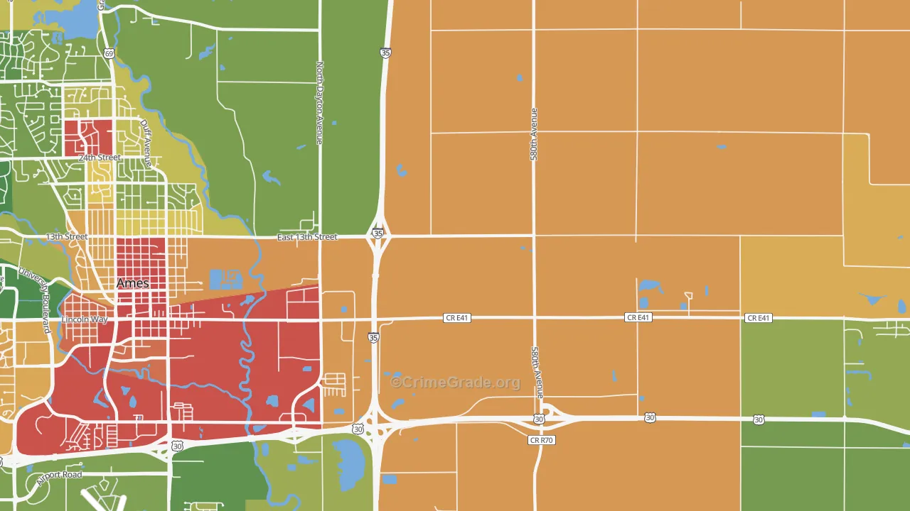 Napier, IA Map of Vandalism Rates