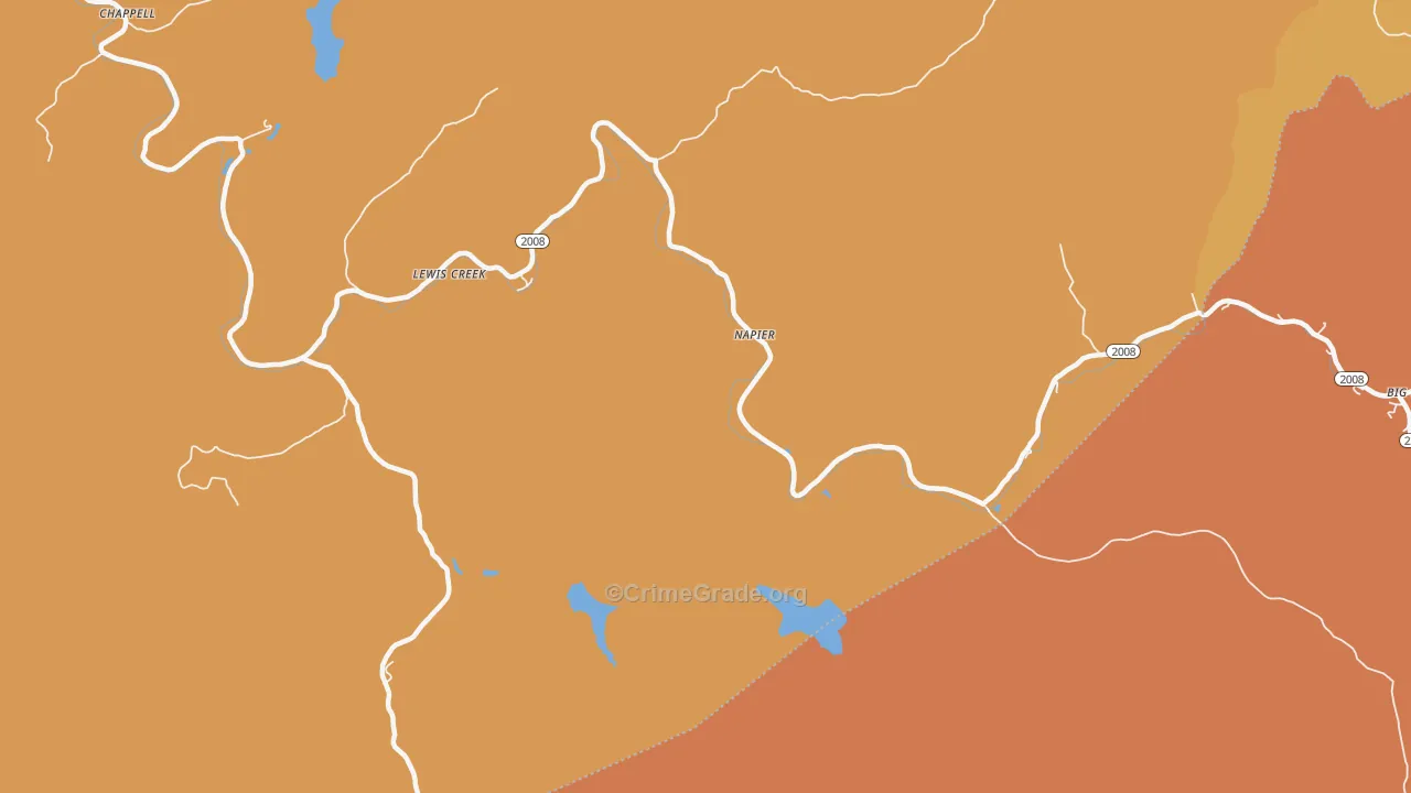 Napier, KY Map of Vandalism Rates