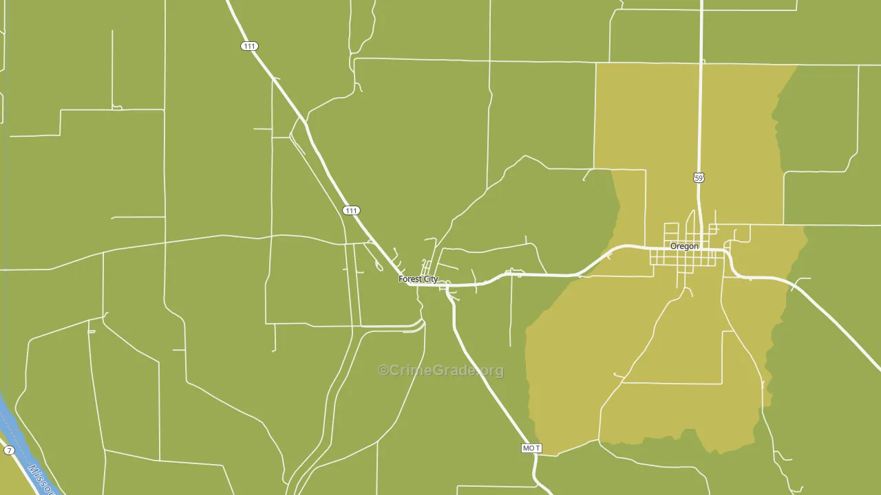 Napier, MO Map of Vandalism Rates