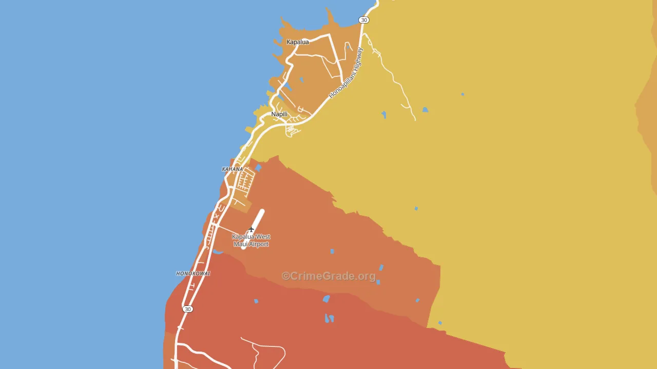 Napili, HI Map of Vandalism Rates