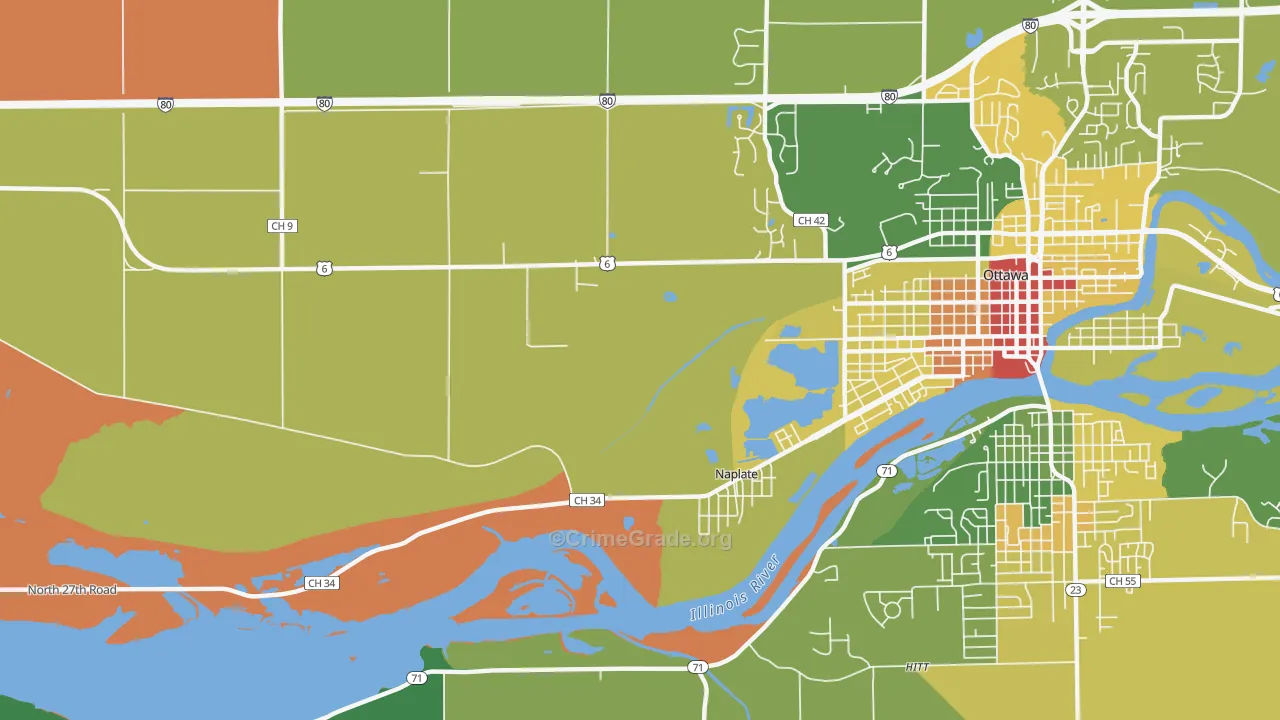 Naplate, IL Map of Vandalism Rates