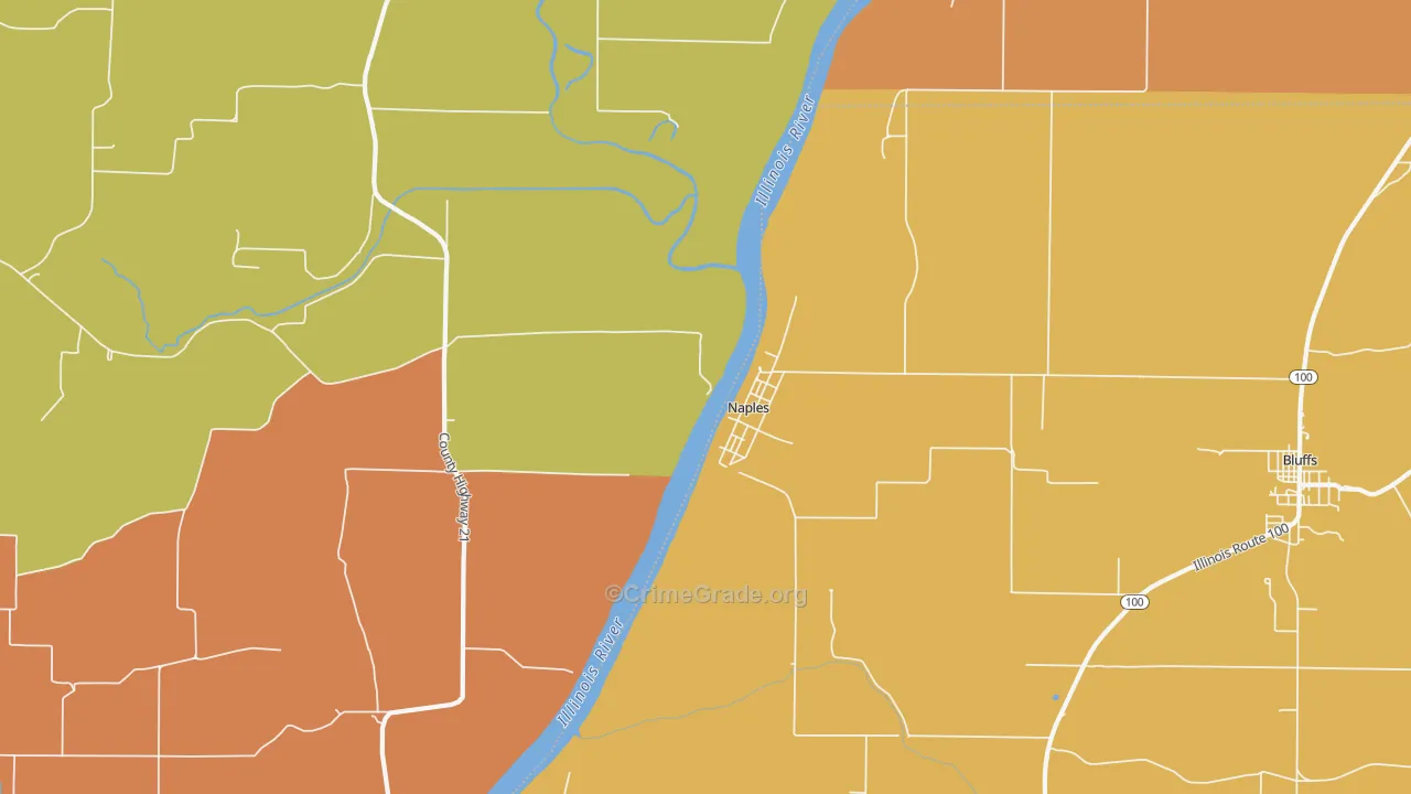 Naples, IL Map of Vandalism Rates