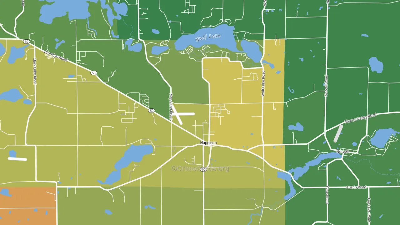Napoleon, MI Map of Vandalism Rates