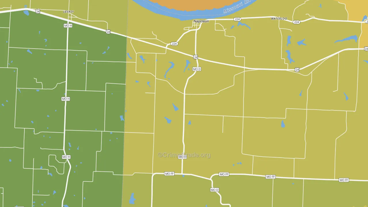 Napoleon, MO Map of Vandalism Rates