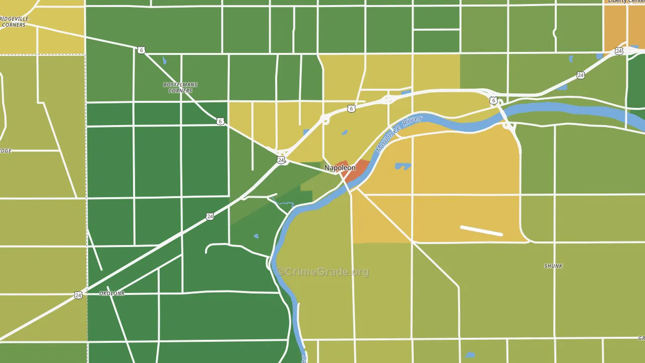 Napoleon, OH Map of Vandalism Rates