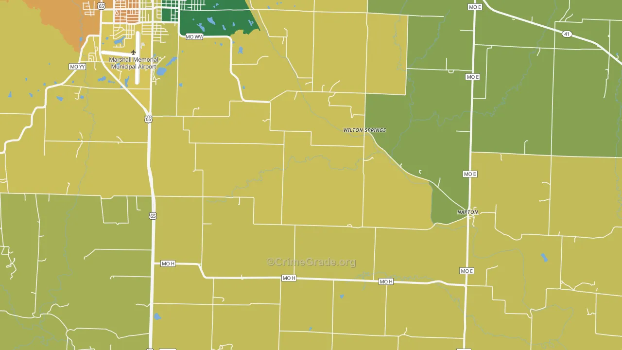 Napton, MO Map of Vandalism Rates