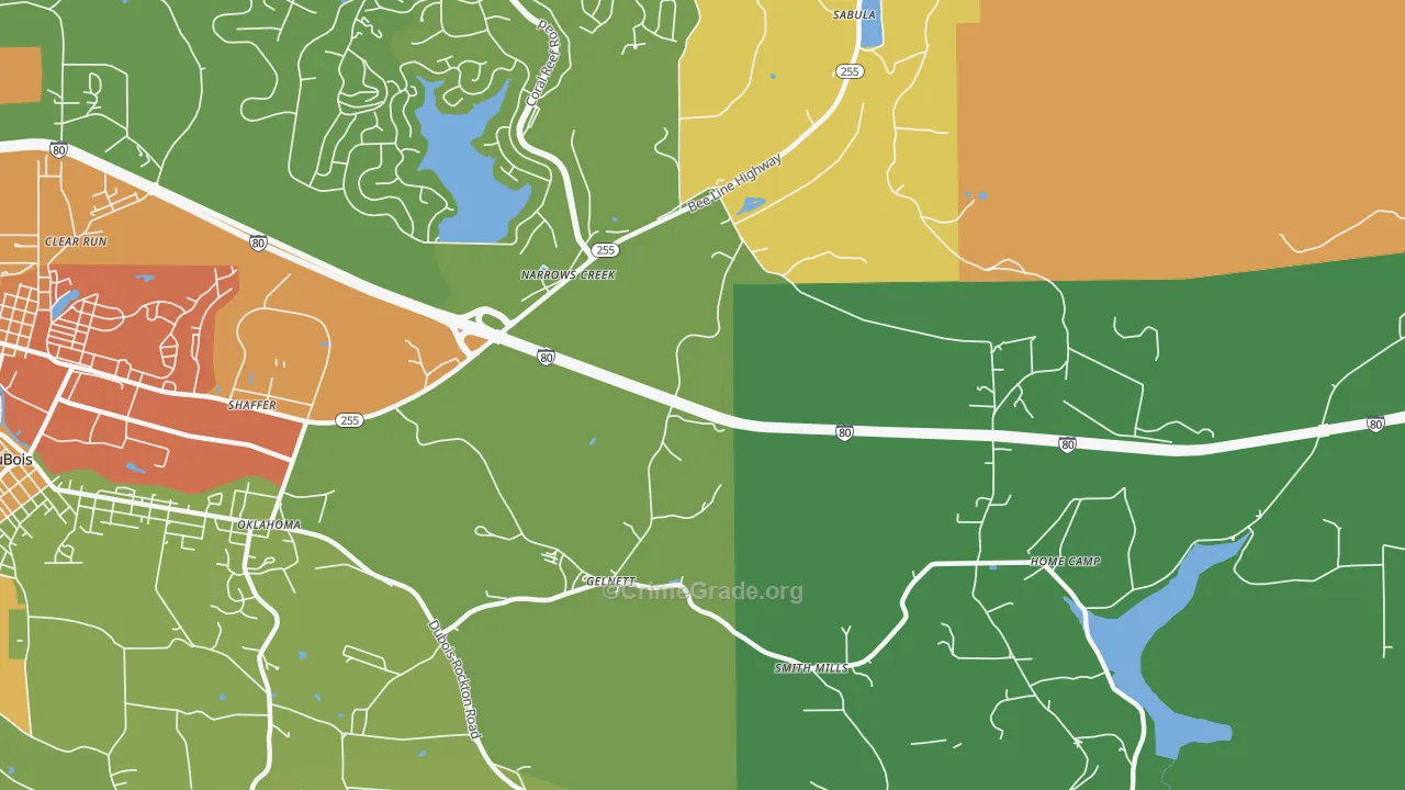 Narrows Creek, PA Map of Vandalism Rates