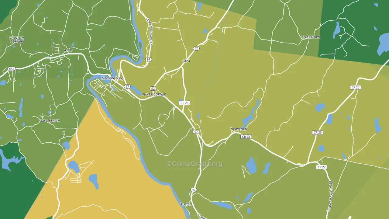 Narrowsburg, NY Map of Vandalism Rates
