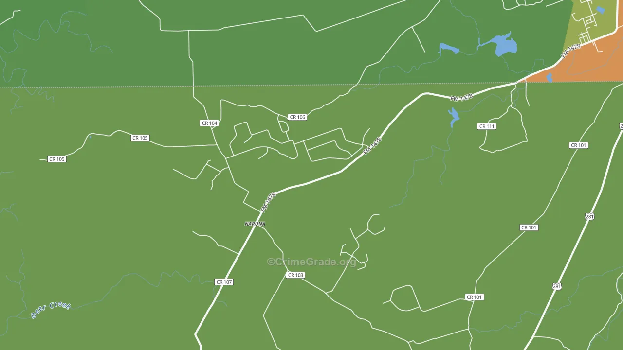 Naruna, TX Map of Vandalism Rates