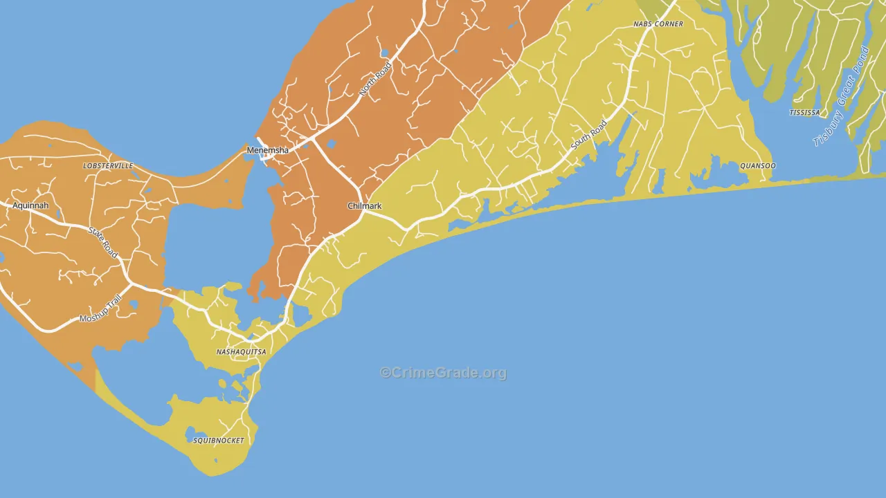 Nashaquitsa, MA Map of Vandalism Rates