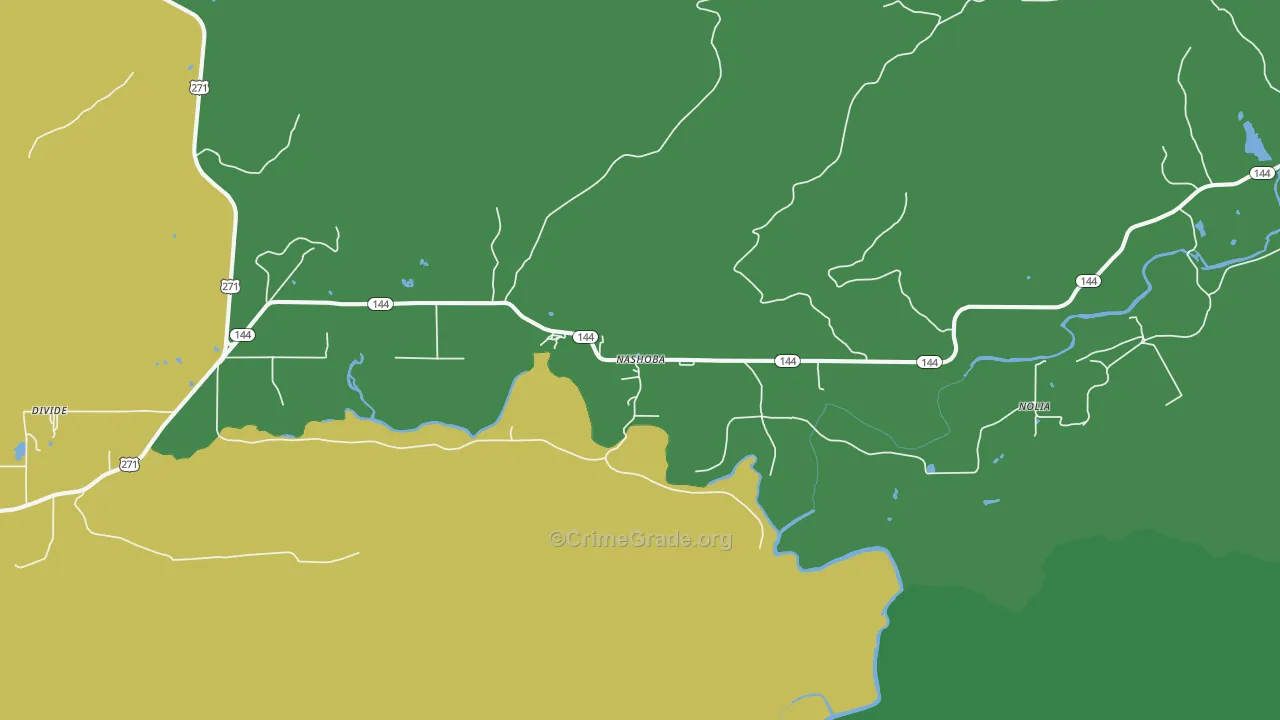 Nashoba, OK Map of Vandalism Rates