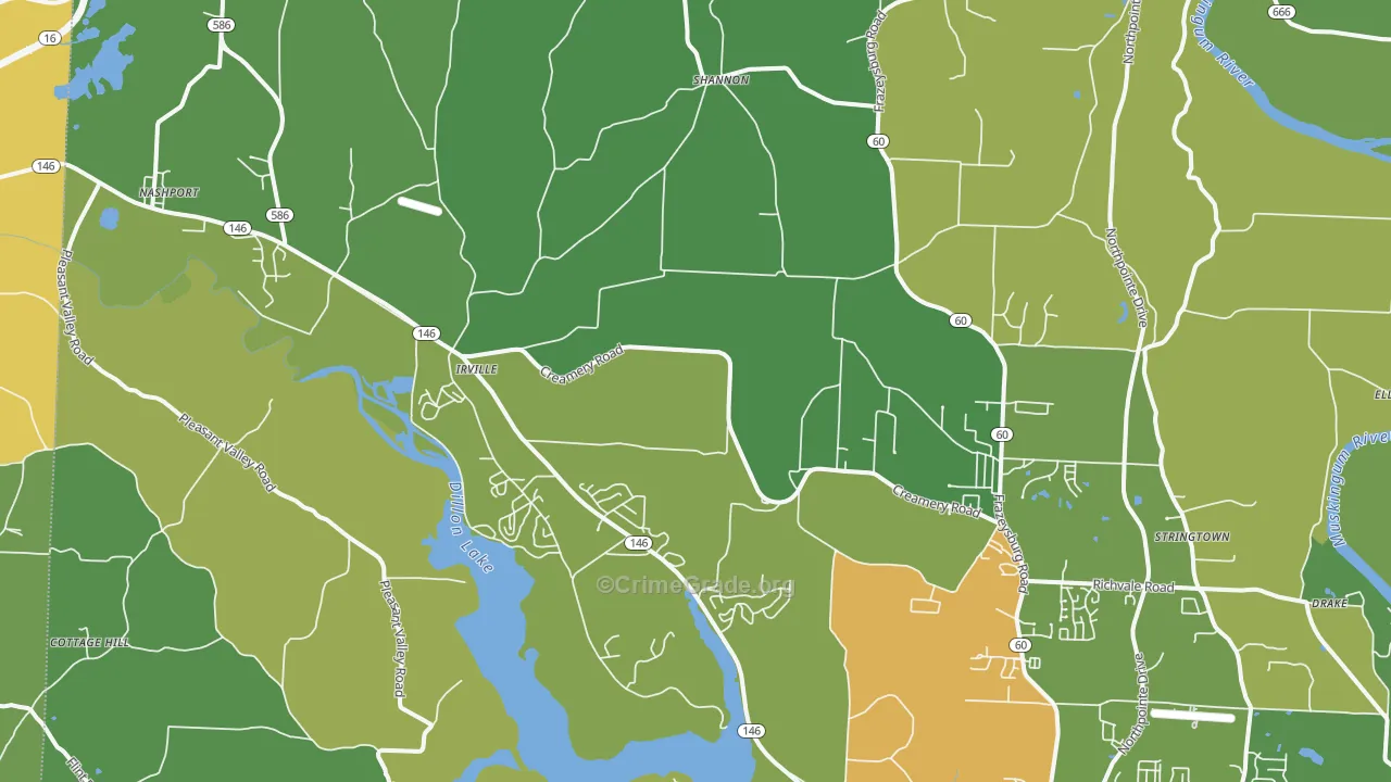 Nashport, OH Map of Vandalism Rates
