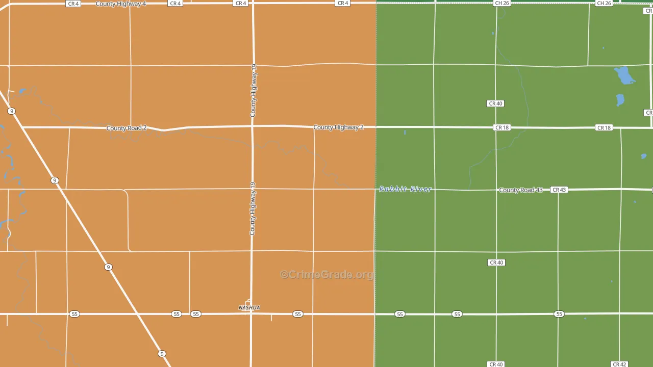 Nashua, MN Map of Vandalism Rates