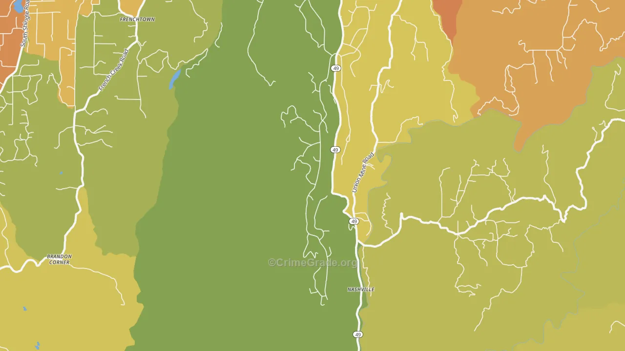 Nashville, CA Map of Vandalism Rates