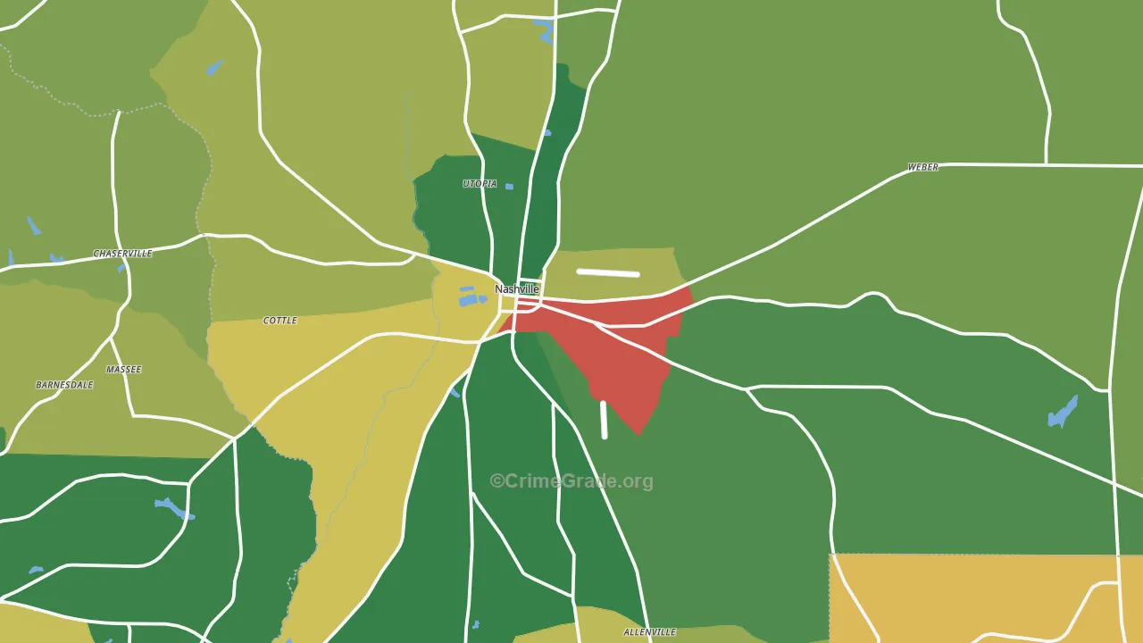 Nashville, GA Map of Vandalism Rates
