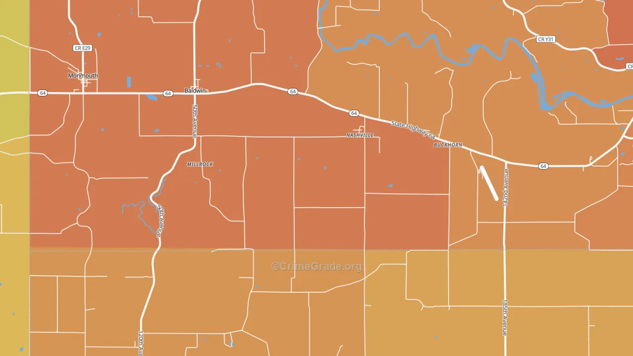 Nashville, IA Map of Vandalism Rates