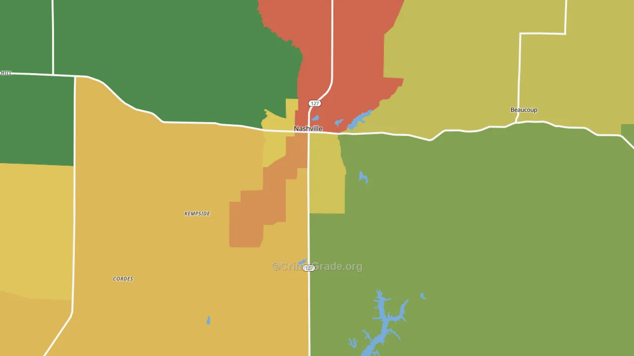 Nashville, IL Map of Vandalism Rates