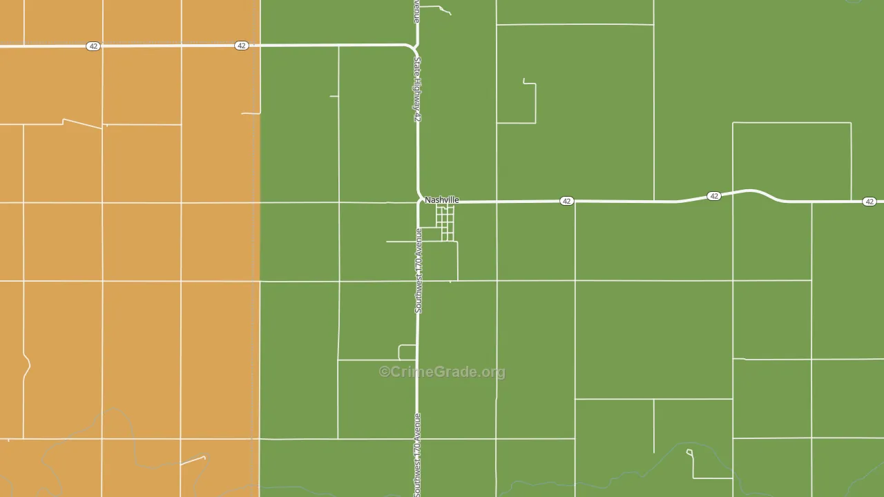 Nashville, KS Map of Vandalism Rates