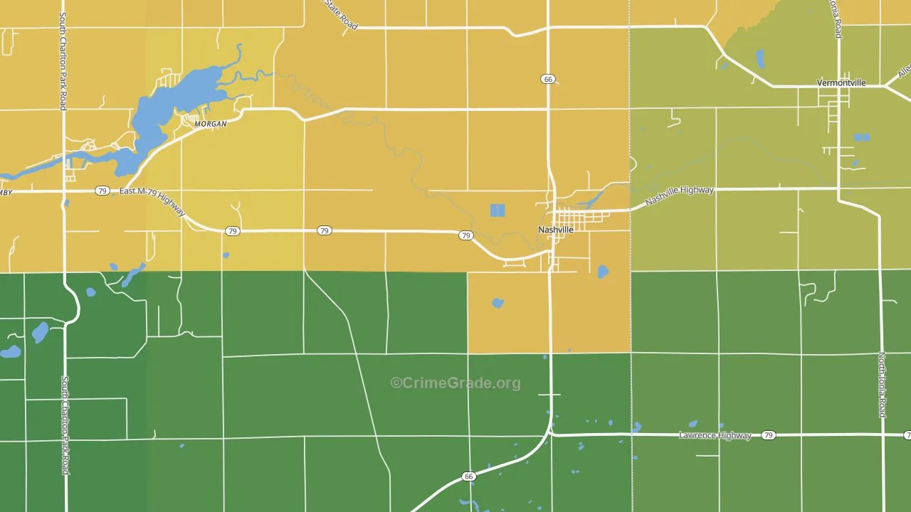 Nashville, MI Map of Vandalism Rates
