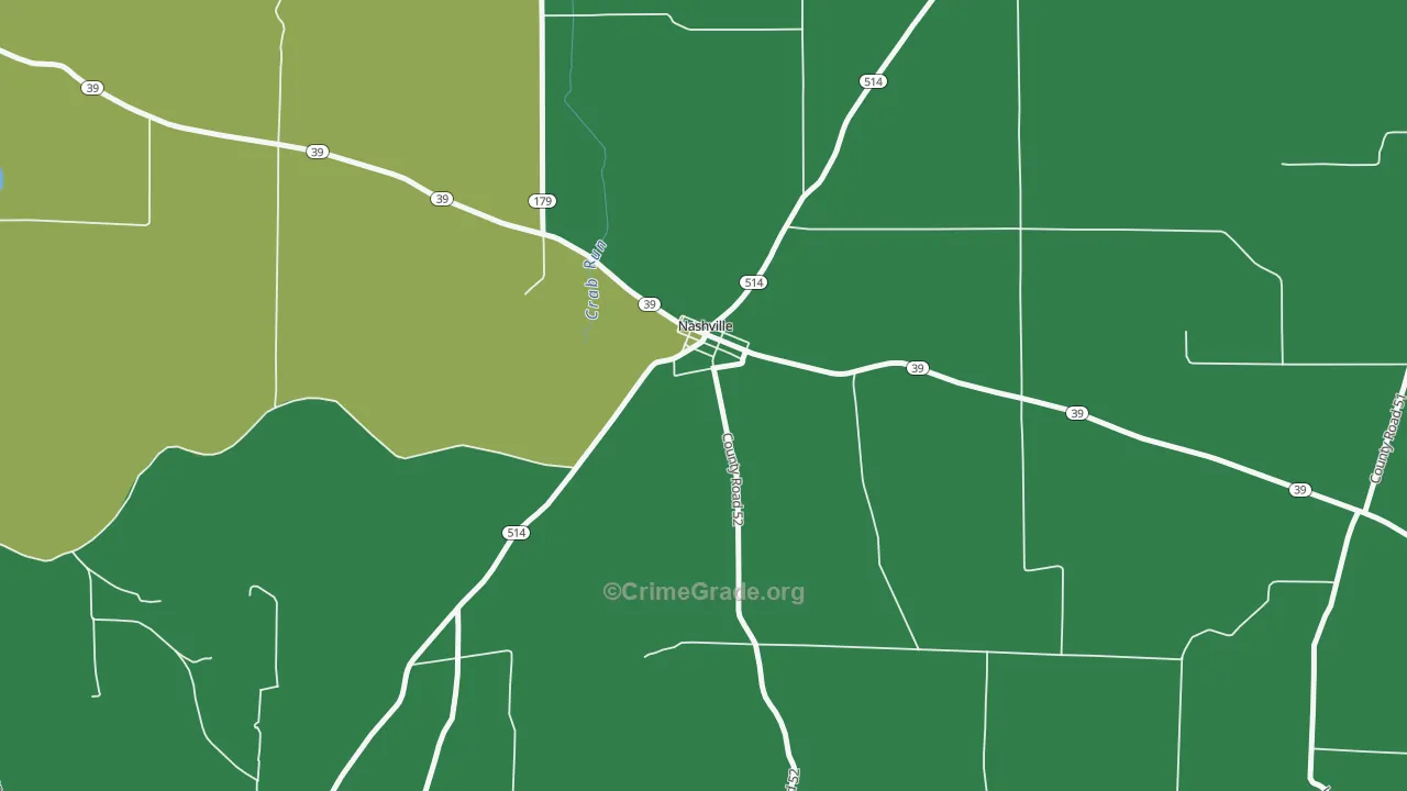 Nashville, OH Map of Vandalism Rates