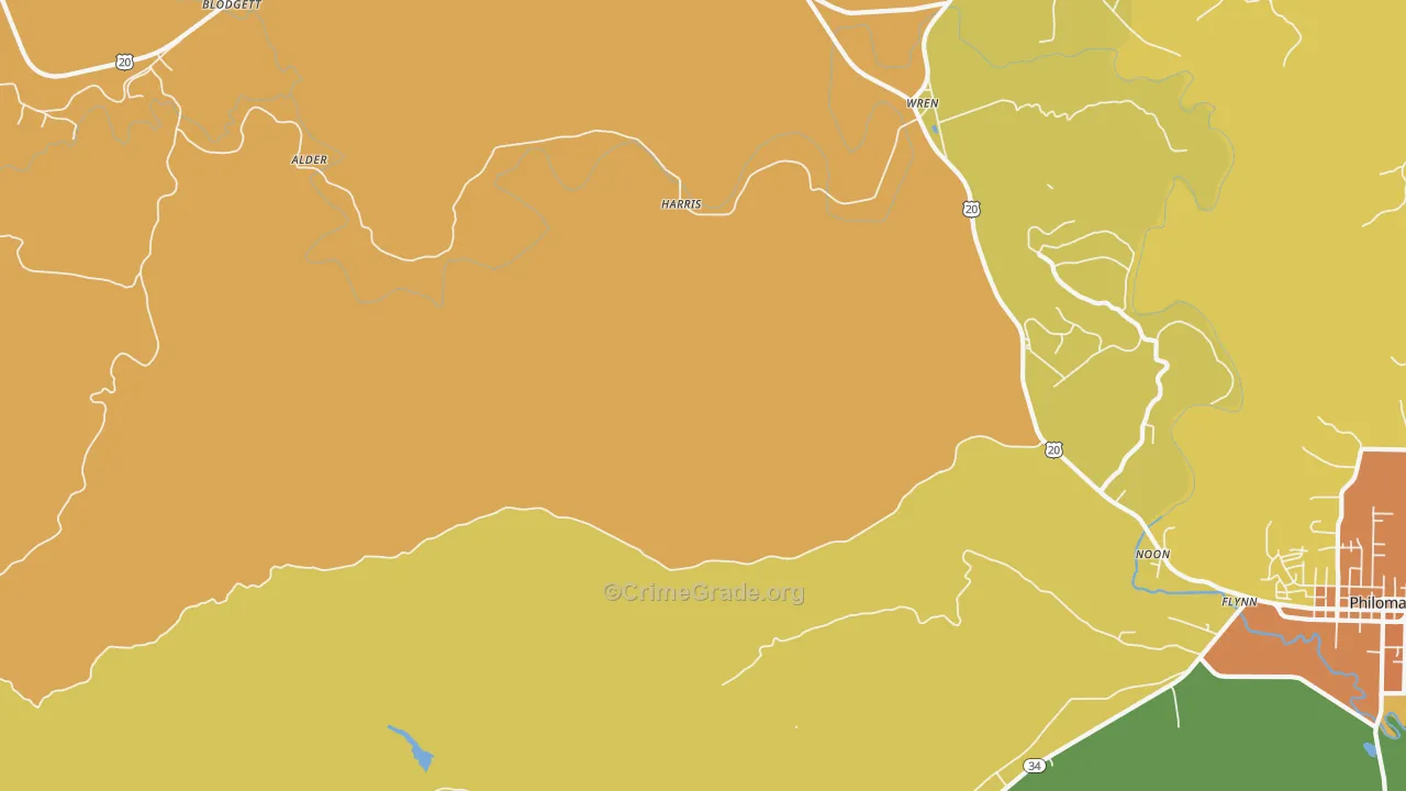 Nashville, OR Map of Vandalism Rates