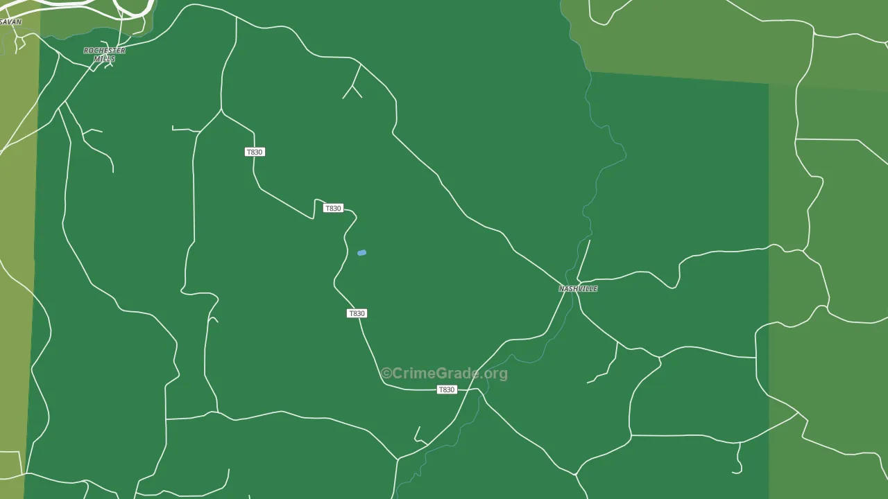 Nashville, PA Map of Vandalism Rates