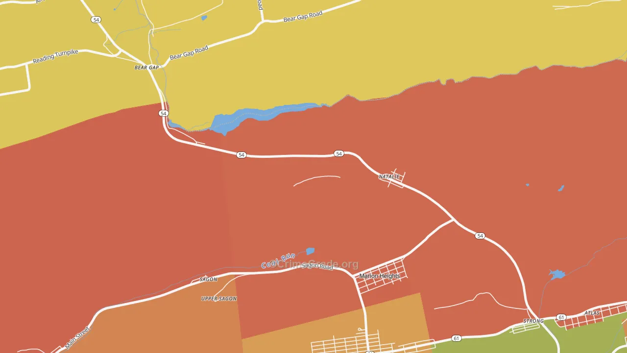 Natalie, PA Map of Vandalism Rates