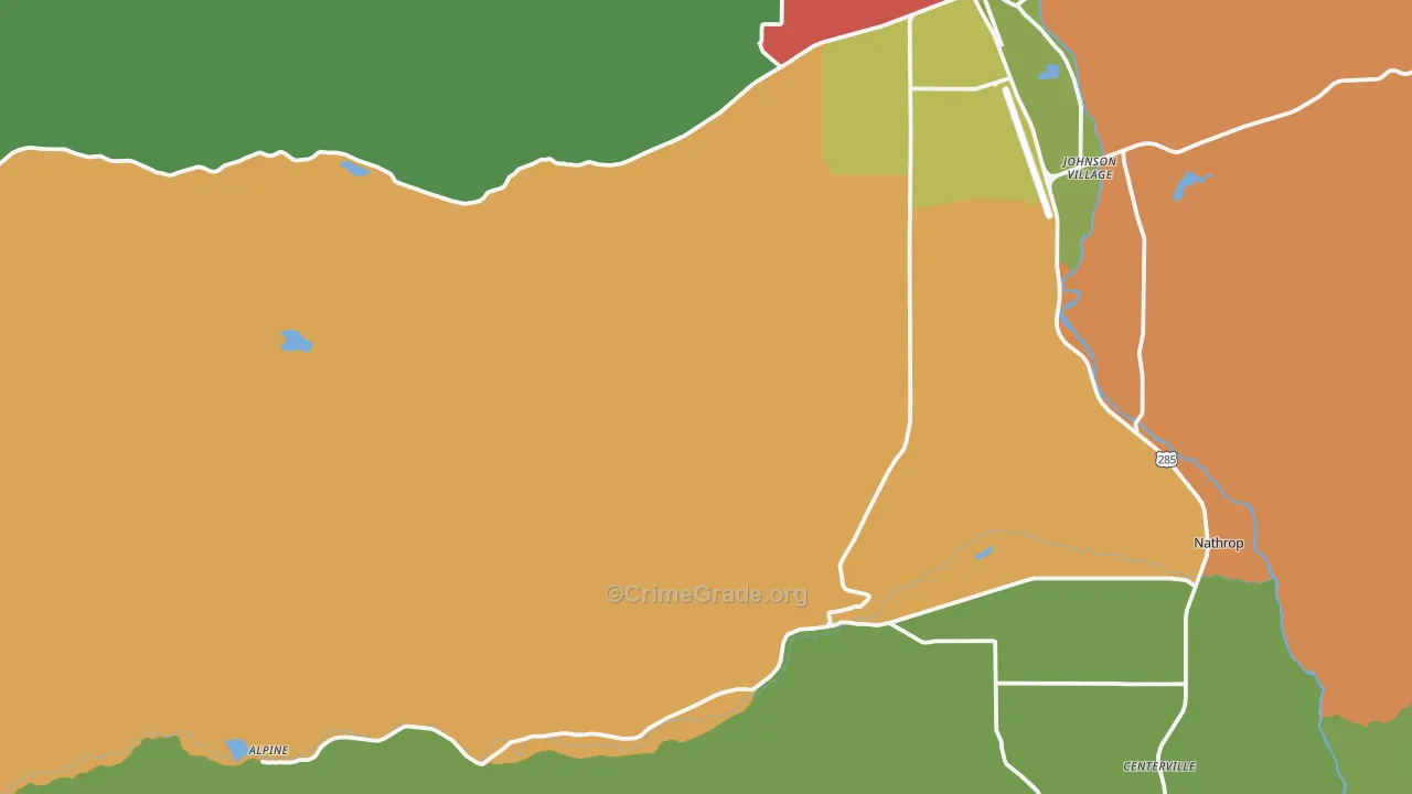Nathrop, CO Map of Vandalism Rates
