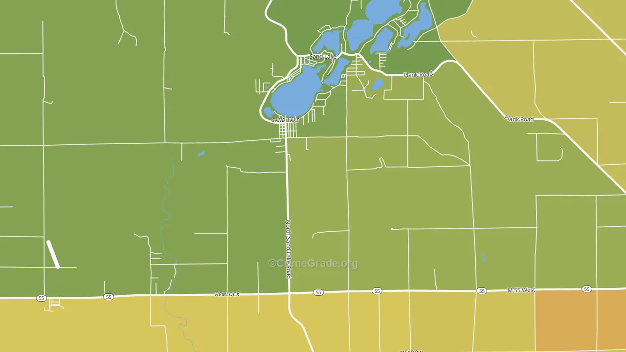 National City, MI Map of Vandalism Rates