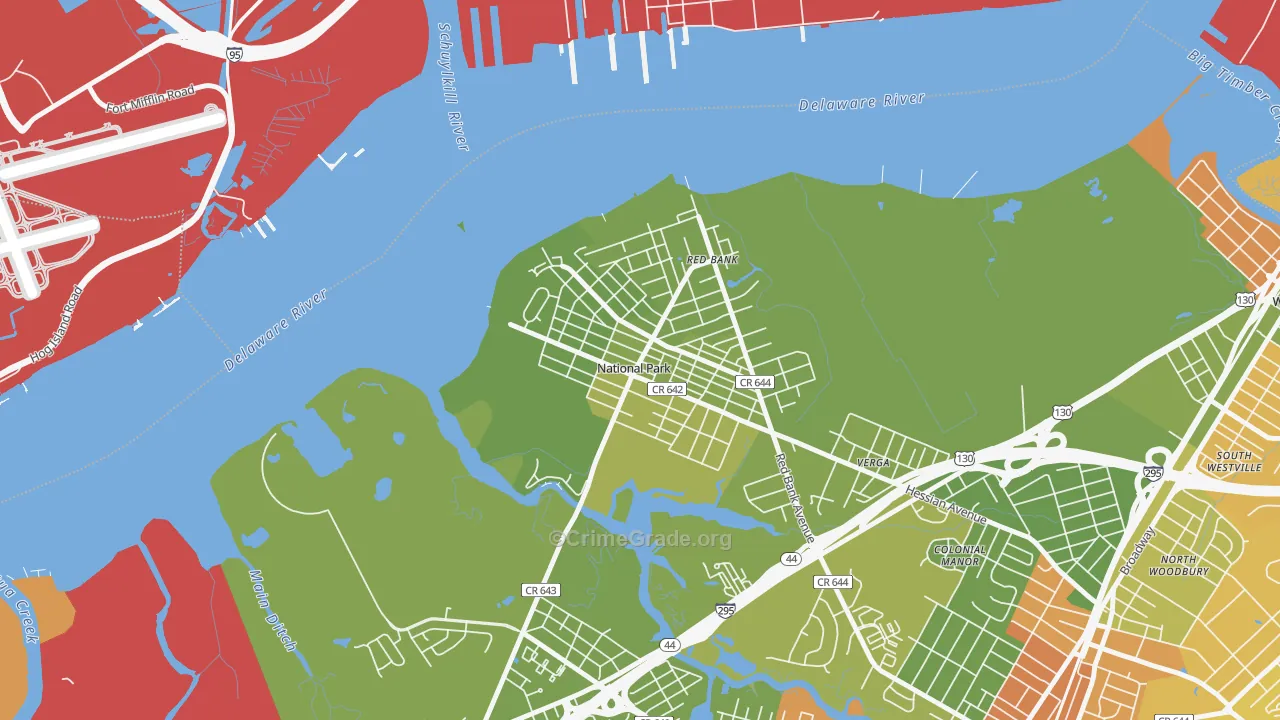 National Park, NJ Map of Vandalism Rates