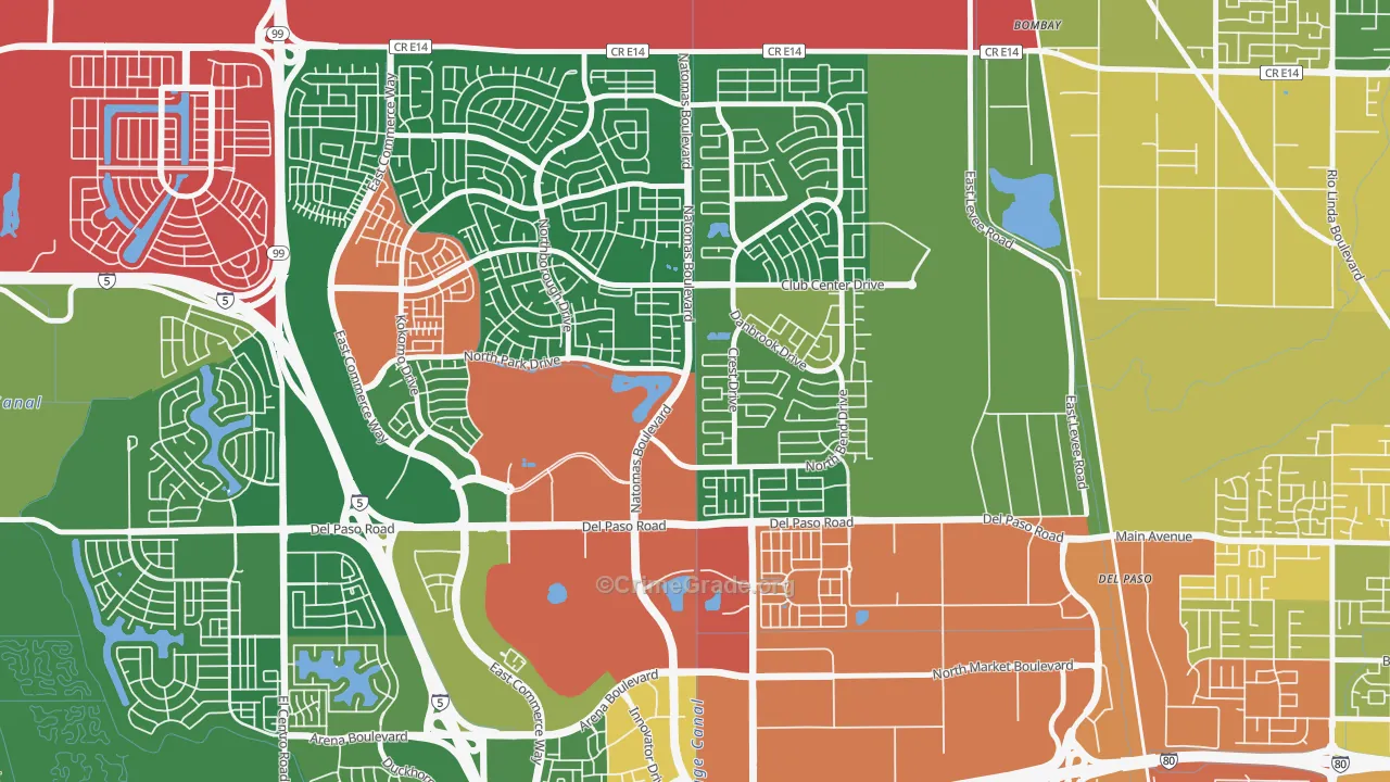 Natomas Park, Sacramento, CA Map of Vandalism Rates