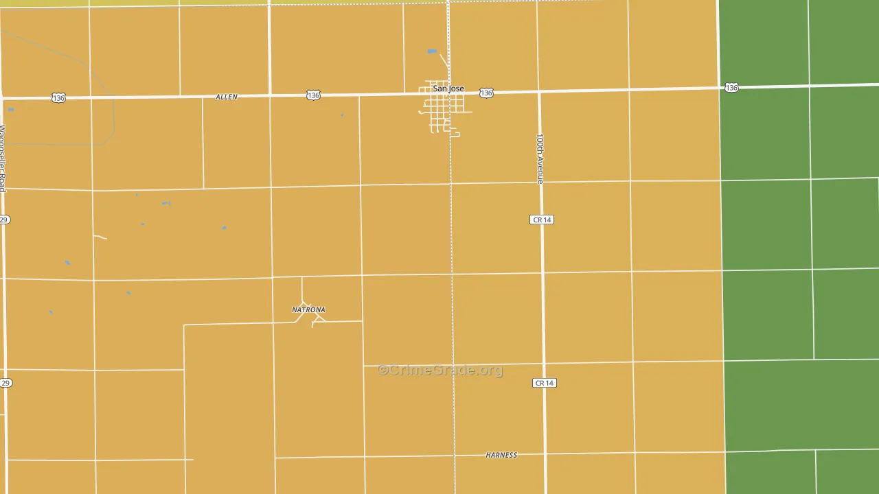 Natrona, IL Map of Vandalism Rates
