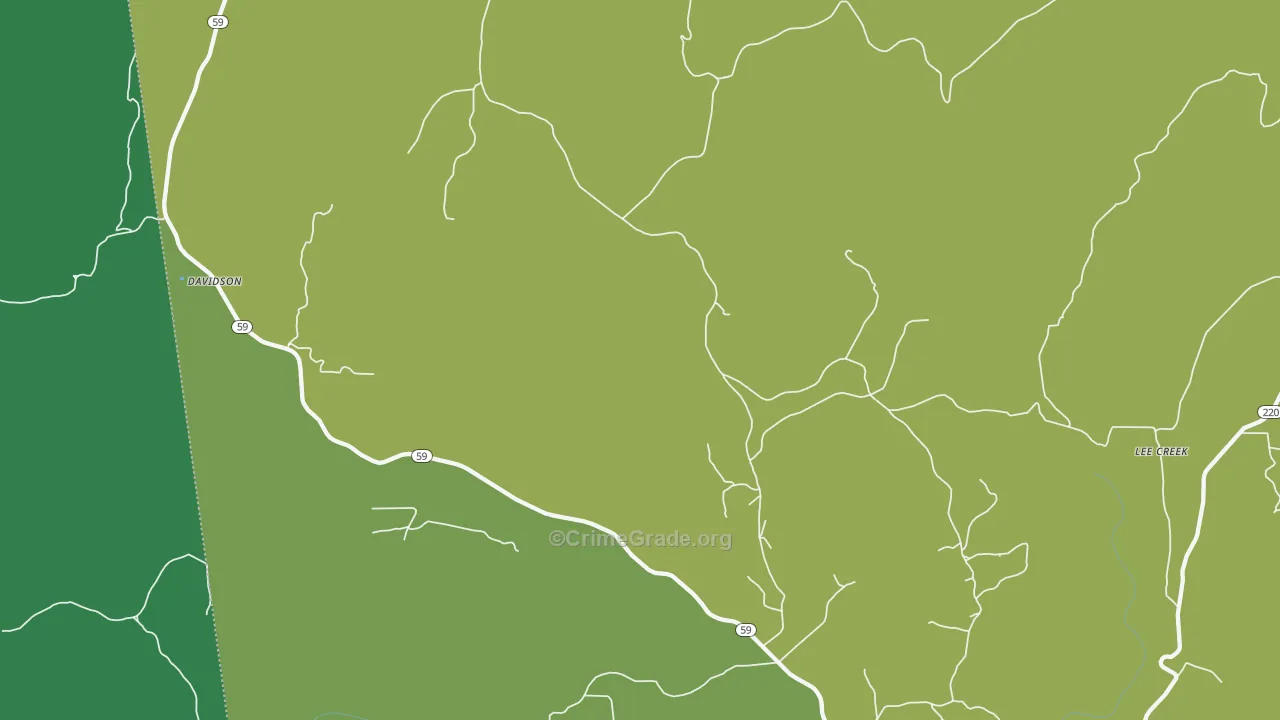 Natural Dam, AR Map of Vandalism Rates