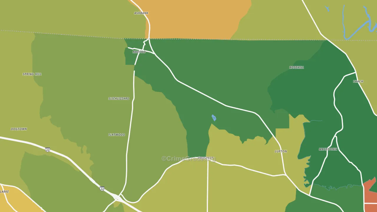 Nauvoo, AL Map of Vandalism Rates