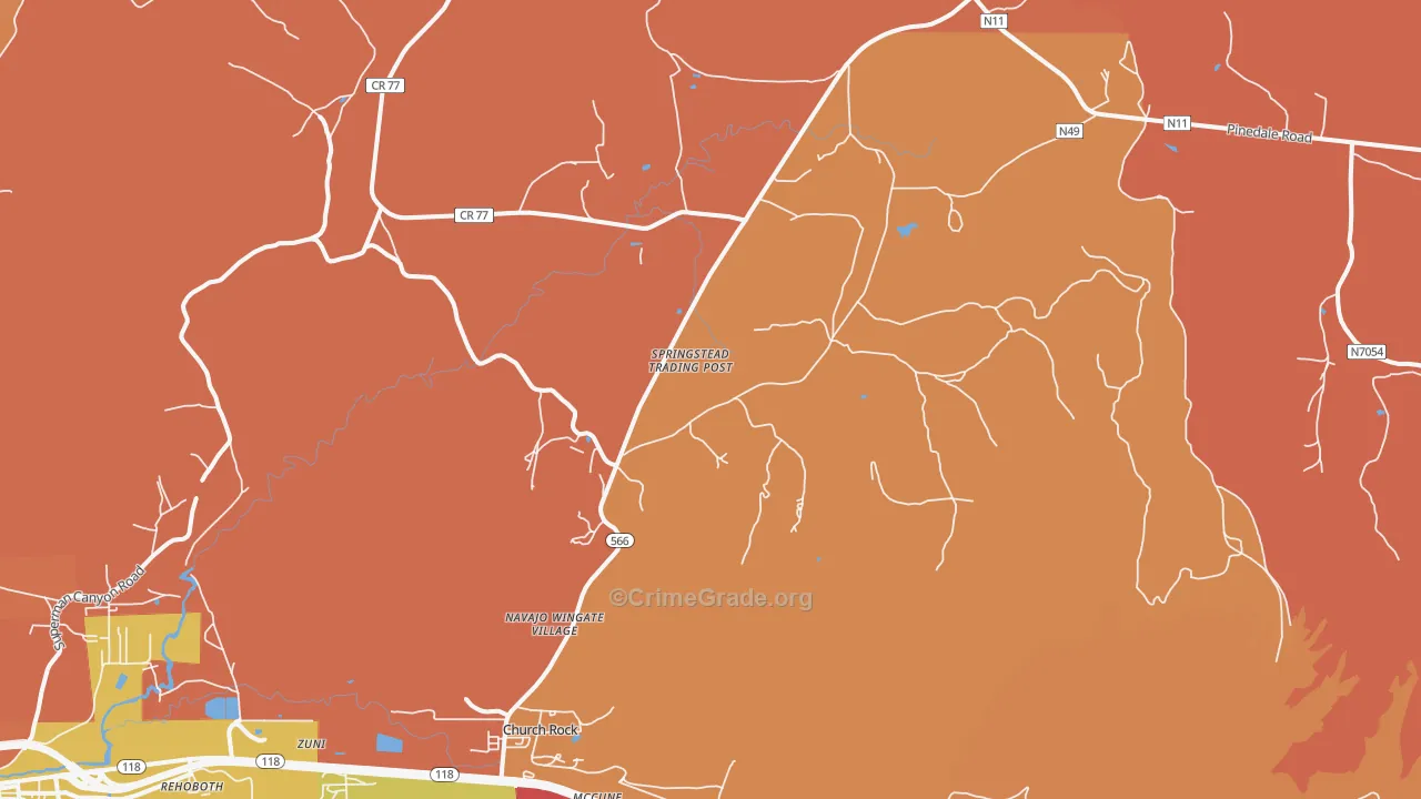 Navajo Wingate Village, NM Map of Vandalism Rates