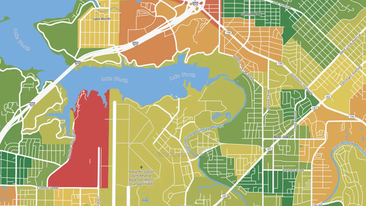 Naval Air Station JRB, TX Map of Vandalism Rates