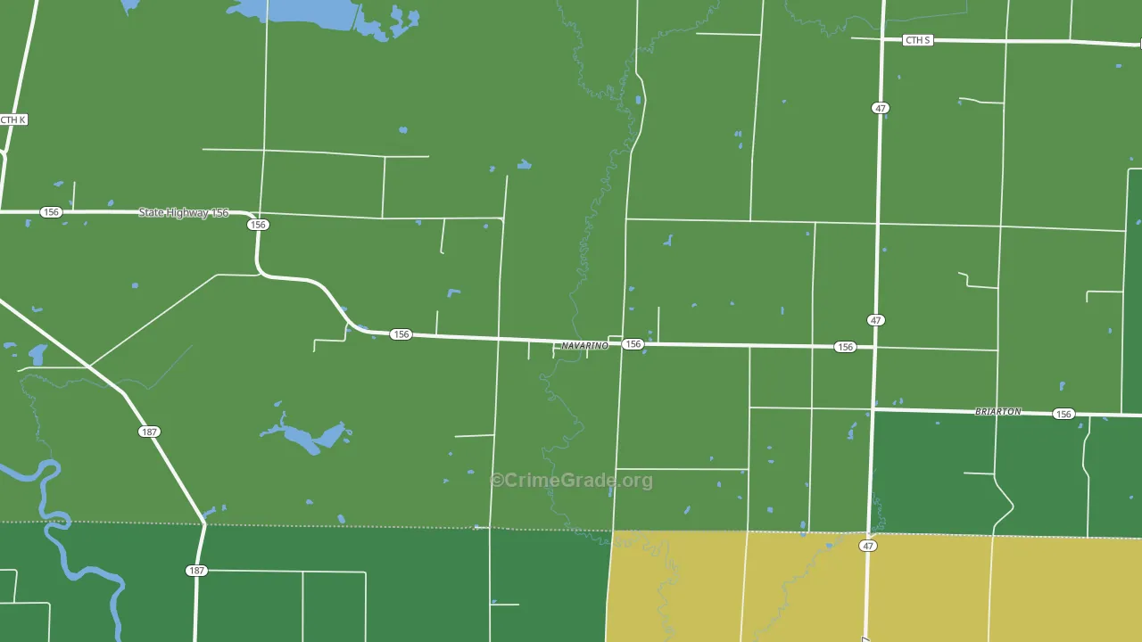 Navarino, WI Map of Vandalism Rates
