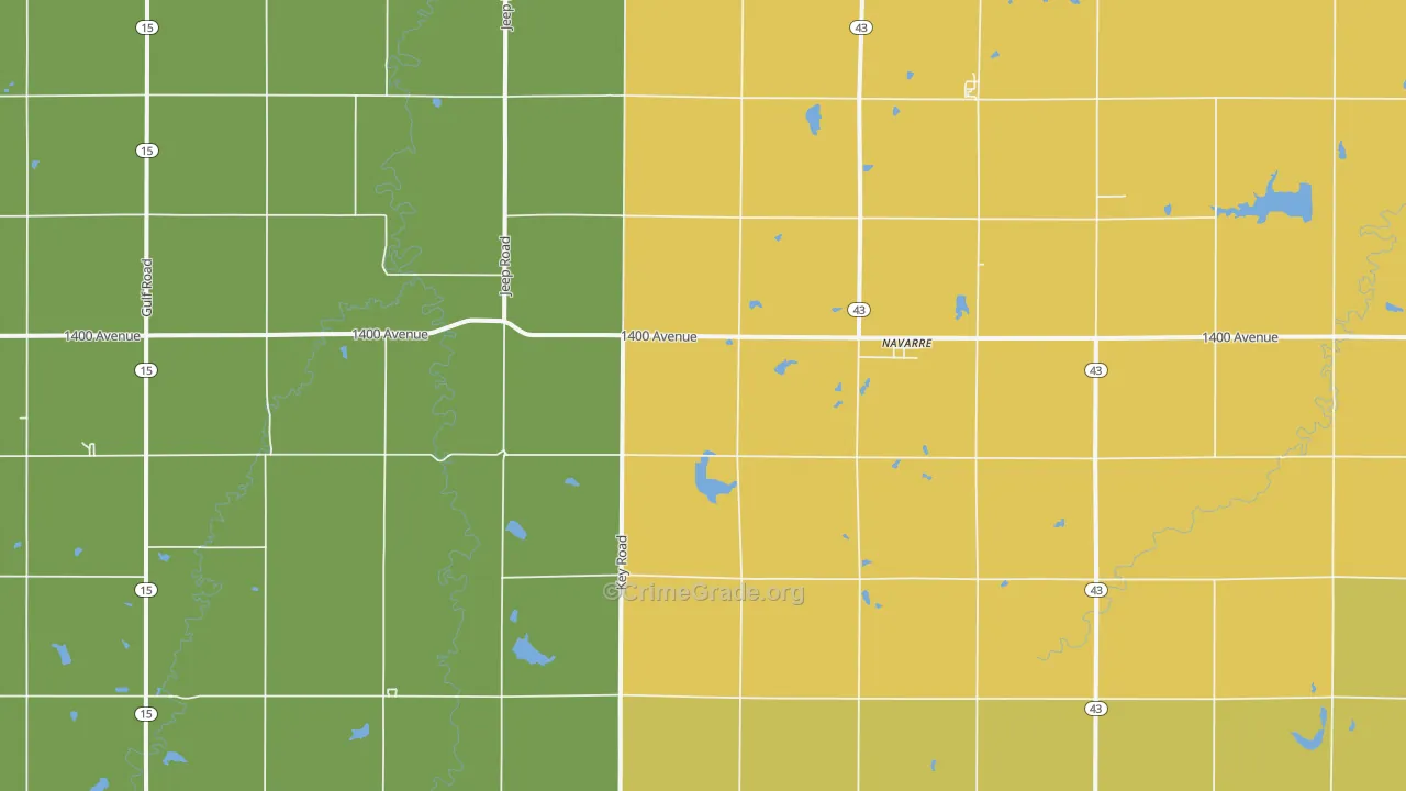 Navarre, KS Map of Vandalism Rates