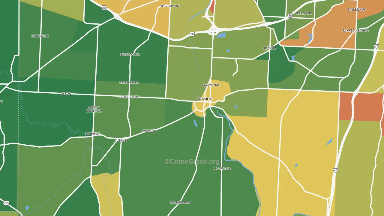 Navarre, OH Map of Vandalism Rates