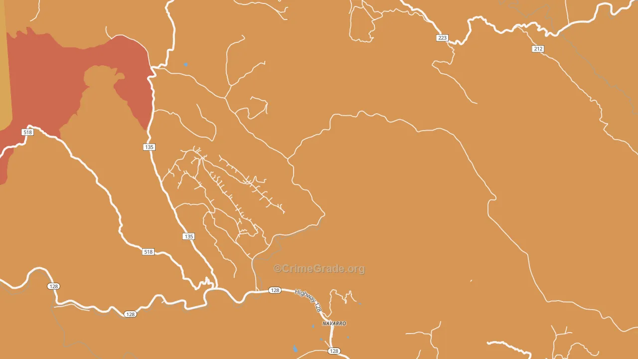 Navarro, CA Map of Vandalism Rates