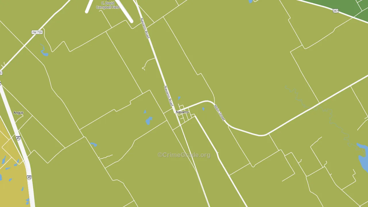 Navarro, TX Map of Vandalism Rates