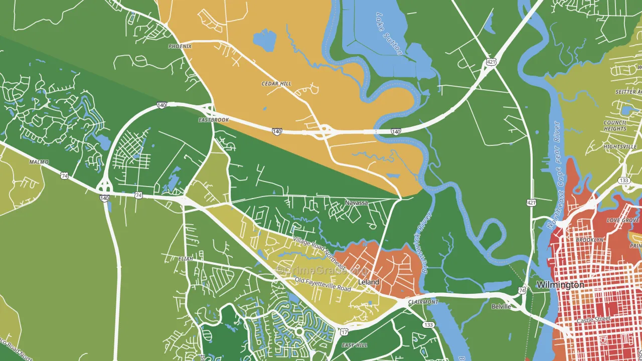 Navassa, NC Map of Vandalism Rates